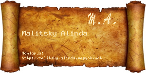 Malitsky Alinda névjegykártya